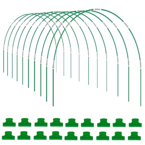 Greenhouse Hoops Grow Tunnel, 8FT Long Garden Hoops, 60pcs DIY Width Plastic Coated Fiberglass Garden Tunnel for Raised Beds, Rust-Free Garden Tunnel for Garden Fabric