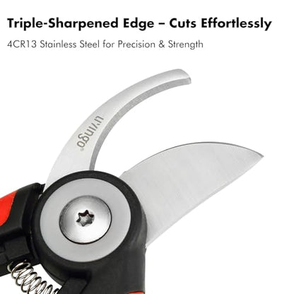 LIVINGO Bypass Pruning Shears Garden Clippers with Curved Blade