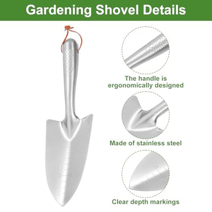 HARFINGTON Garden Hand Shovel 11.81" x 3.54" Digging Trowel Transplanting