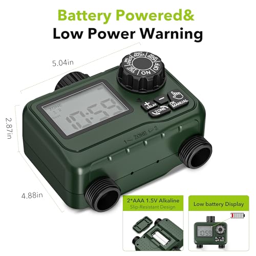 BN-LINK Outdoor Water Timer for Lawn, 2 Zone Programmable Sprinkler Timer - size: 2 Outlets