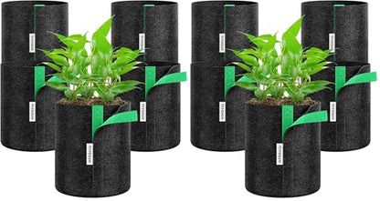 VIVOSUN 10-Pack 2 Gallon Grow Bags, Fabric Pots with Self-Adhesion Sides for Transplanting - size: 2 gallon (Pack of 2)