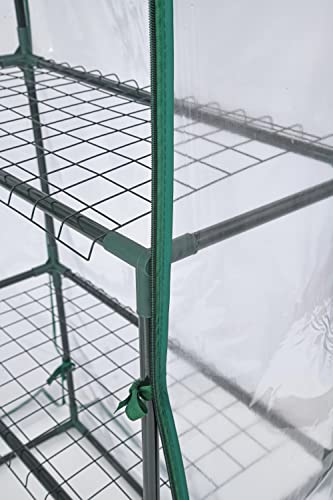 Miracle-Gro Walk-in Greenhouse, Removable Shelves, Transparent, 4'8"x29" - size: 4'8" x 29" x 6'5" - Translucent