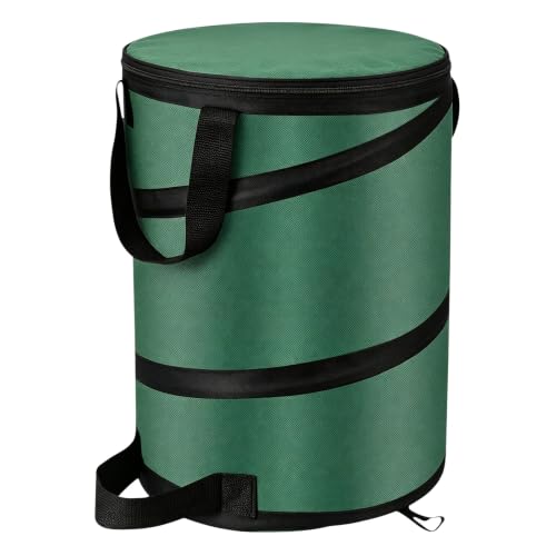 Collapsible Pop Up Outdoor Trash Can 13 Gallons-with Zippered Lid - size: 13 Gallons-With Lid