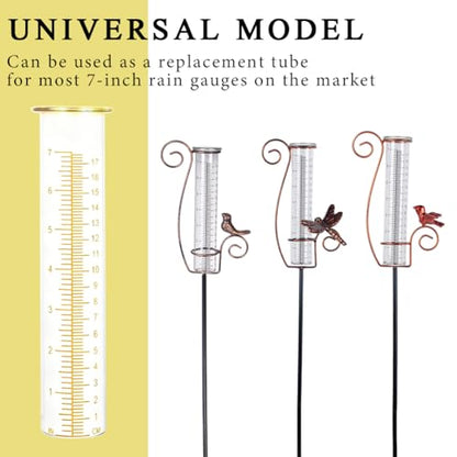 7'' Capacity Rain Gauge Replacement Tube Glass, 2 Pcs - color: Yellow-2 PCS