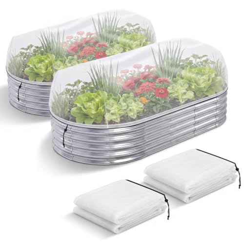Garden Netting for Raised Beds, YTJ Raised Bed Bird Netting Pest Barrier Screen, UV -Resistant, Protect for Vegetables, Fruit & Flower Protection (2Pcs White, 4×2×1FT) - color: 2pcs White