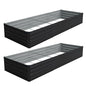 Vengarus 2PCS 10x3x1ft Galvanized Raised Garden Beds Kit,Planter Box Black - color: Black, size: 10x3x1FT(2PCS)