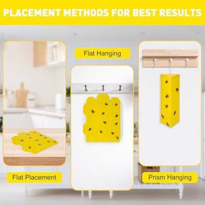 8 Pack Sticky Fly Traps for Indoor Outdoor with Hanging Hook - size: 8 pack