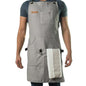 Asaya Chef and BBQ Apron with Bottle Opener and Hand Towel - 10oz Cotton Canvas, Stainless Steel Hardware - Cross Back Straps - color: Grey