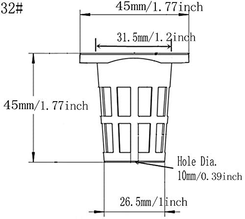 50PCS 1.75" Mesh Net Cup Pots Basket Hydroponics System Supplies Aquaponics Seed Growing Media Black - color: Black