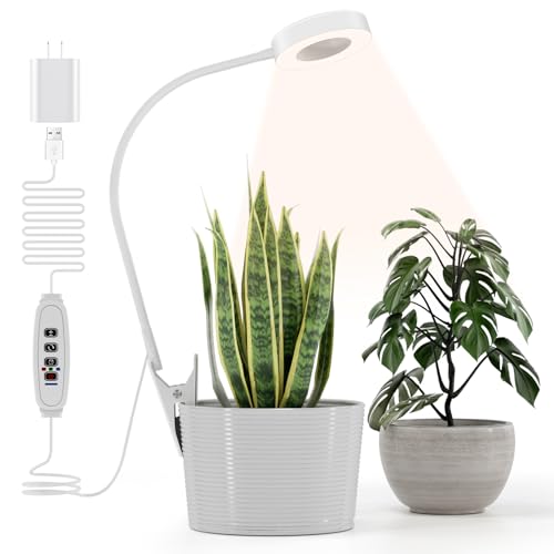 Grow Lights for Indoor Plants, Clip-On Plant Light, White 1 Pack - color: White，1 pack