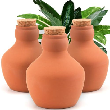 3 Pack Large Terracotta Olla Watering Pots, 520ml Plant Watering Globes - color: Style 8