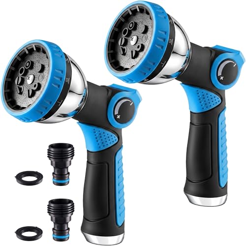 Garden Hose Nozzle High Pressure Leak Proof Spray Water Hose Nozzle Sprayer - color: Blue&Blue