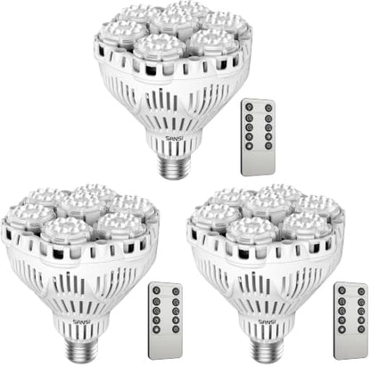 SANSI Dimmable Grow Light Bulb Full Spectrum， 40W (Pack of 3) - size: PPFD 345 (Pack of 3)
