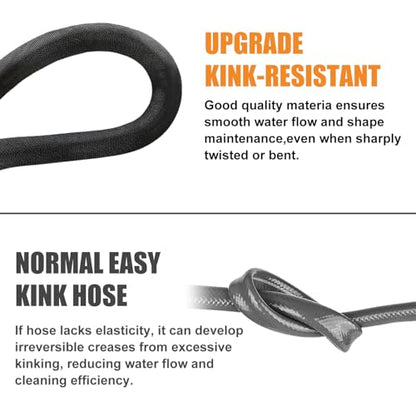 Garden Hose 75FT, Camper Water Hose with Nozzle Flexible Garden Water Hose - Burst-Resistant, Kink-Free, High-Pressure, All-Weather Use for Lawns, Gardens, and Outdoor Cleaning - size: 75FT