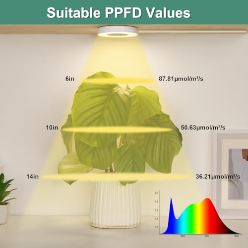 LORDEM Grow Lights for Indoor Plants,Ceiling Full Spectrum Plant Light 5V - size: 3.54in-1 Head