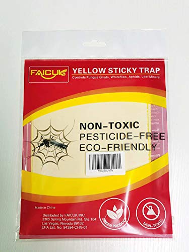 Faicuk Yellow Dual-Sided Sticky Fly Traps for Plant Insect, 10 Pack - size: 10 PACK