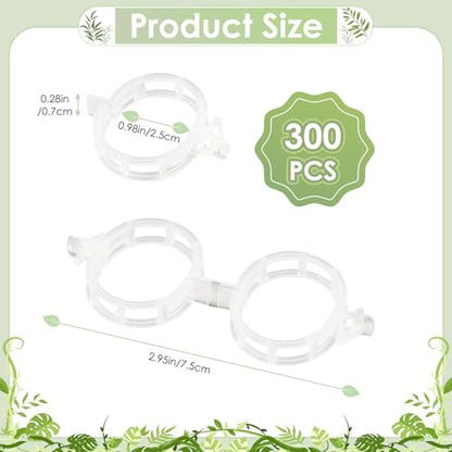 300PCS Plant Support Clips, Reusable Tomato Clips for Climbing Plants