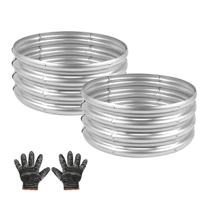 Galvanized Garden Bed Kit for Vegetables/Herbs/Flowers, Raised Planter Box, Outdoor, 2 Pack 2x2x1 Ft - size: 2PCS 2X2X1
