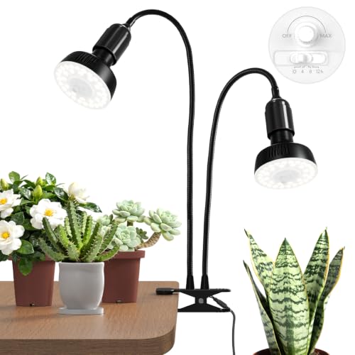 Barrina OG11A2 Clip On Grow Light for Indoor Plants, 5000K 22W, Black - color: 5000k-Black Cover, size: 2 Head 1 Pack