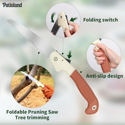 Brown Garden Tools Set 10-Piece, Gardening Gifts for Women Men - color: brown-10pcs