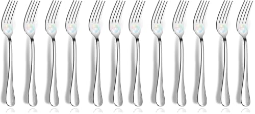Dinner Forks, Set of 6 Top Food Grade Stainless Steel Silverware Forks, Flatware Set,8 Inches, Mirror Finish & Dishwasher Safe, New Apartment Essentials Cutlery Set (Pack of 2) - color: Silver, size: 6pcs (Pack of 2)