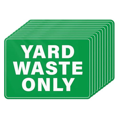 10 Pack Yard Waste Only Stickers for Trash Cans 10 × 7 Inches