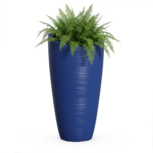 Mayne Modesto 42in Tall Round Modern Planter, Neptune Blue - color: Neptune Blue, size: 42 Inch