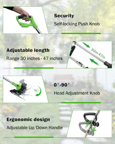 Cordless Weed Wacker, Electric Weed Eater with 21V 2 Batteries