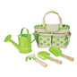 EverEarth Kids Metal Gardening Tools Set, Childrens Gardening Tool Kit with Canvas Tote Bag and Metal Watering Can, Metal Hand Rake, Trowel and Shovel, FSC Certified Wood