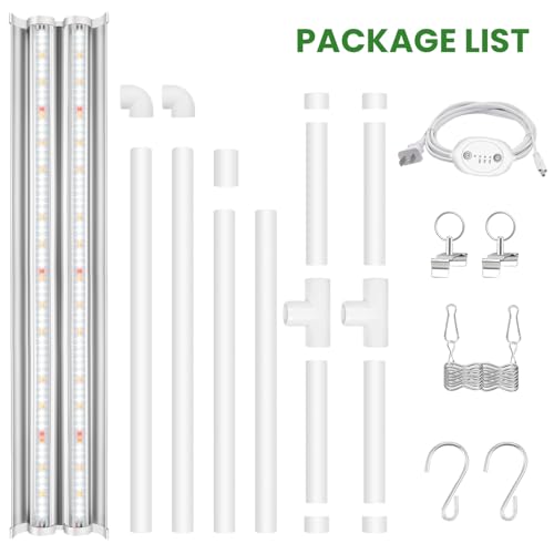 Wolezek 2FT T5 Grow Lights for Seed Starting with Timer, 32W Full Spectrum