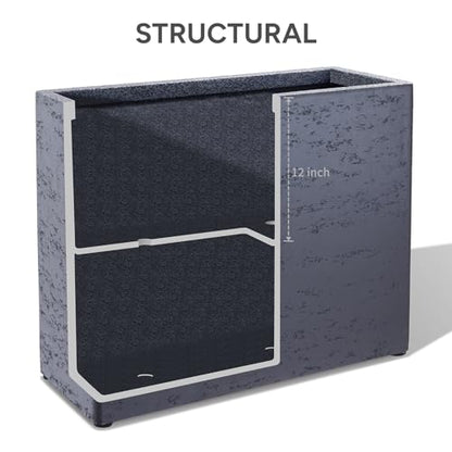 25"Tall Rectangular Outdoor Planter, Heavy‑Duty | Business&Home, Dark Gray - color: Charcoal Gray