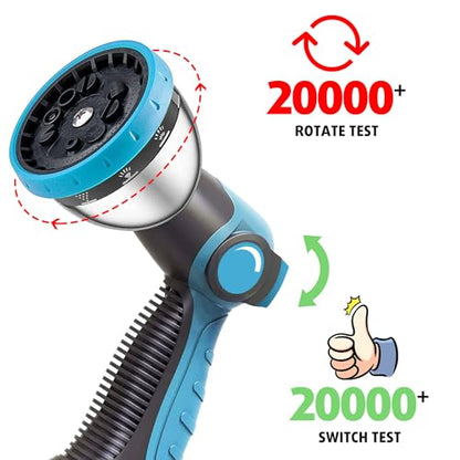 AyayaBoss Garden Hose Nozzle, Durable High Pressure Water Hose Sprayer Nozzle with 10 Patterns for Watering Plants, Washing Cars, Cleaning Patio, Showering Pets (Pack of 2) - size: 4.7 inches x 6.3 inches x 2.6 inches (Pack of 2)