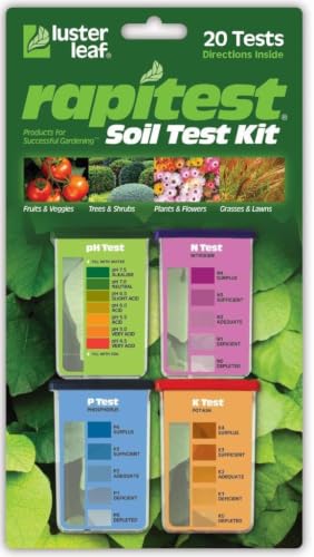 Rapitest Soil Test Kit for Gardens, Vegetables, Flowers & Lawns. USA Designed & Assembled Tester Completely, Quickly and accurately Measures/analyzes Soil pH Acidity and Garden nutrients. (Pack of 6) - size: 20 Tests (Pack of 6)