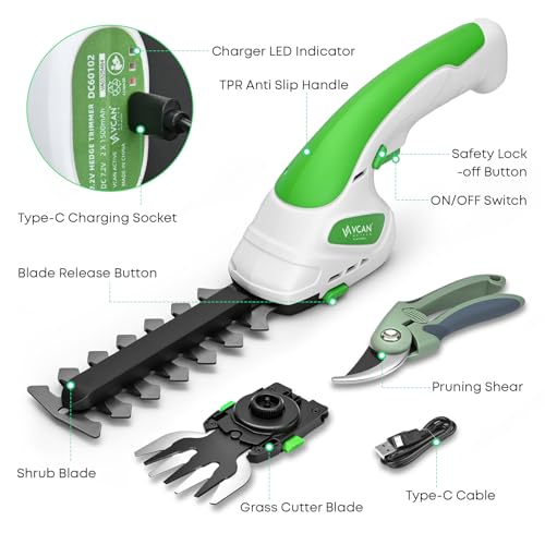 2-in-1 Hedge Trimmer (Green) - color: Green