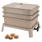 Worm Nerd WN53 4-Tray Worm Composting Bin Kit with Coco Coir for Recycling Food Waste, Worm Castings, Worm Tea, Vermiculture and Vermicomposting, Tan - style: Jaylen Bin - Tan