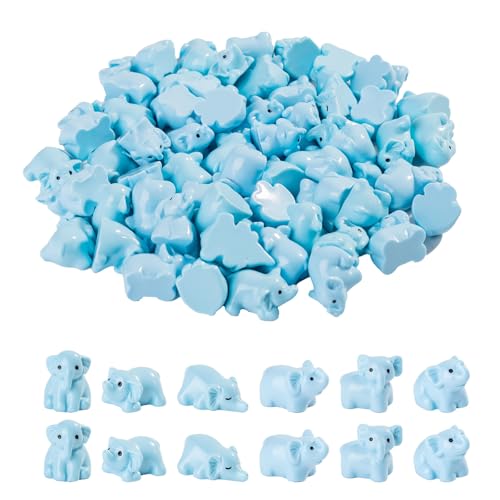 60 pcs Mini Resin Elephant Many Styles Variety Tiny Animals Figures Miniature Little Small Animal Figurines Bulk for Micro Fairy Garden Landscape Accessories Hide Crafts Decor Aquarium - color: Elephant-60p