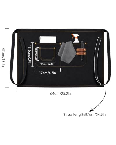 2-Pack Work Server Apron for Men Women with 3 Pockets for waiting staff