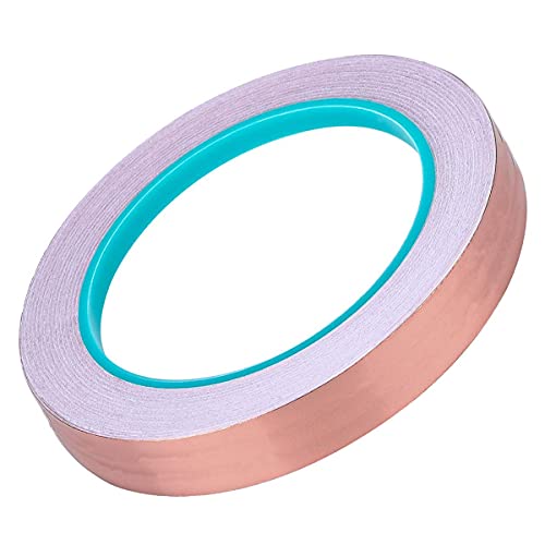 Zehhe Copper Foil Tape with Double-Sided Conductive (1/2inch X 21.8yards)- EMI Shielding,Stained Glass,Soldering,Electrical Repairs,Slug Repellent,Paper Circuits,Grounding (1/2inch) - size: 1/2 inch