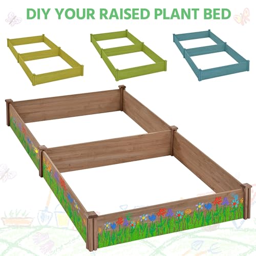 Yaheetech Wooden Raised Garden Bed Outdoor Planter Box, Dark Brown - color: Dark Brown, size: 8ft x 4ft