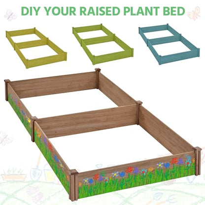 Yaheetech Wooden Raised Garden Bed Outdoor Planter Box, Dark Brown - color: Dark Brown, size: 8ft x 4ft