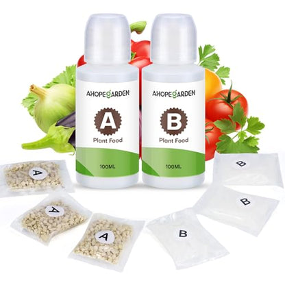 Ahopegarden 800ml A&B Hydroponic Nutrients: Hydroponic Plant Food for Aerogarden, Liquid Plant Food for Vegetables, Fruits, Flowers, ect - All-in-One Fertilizer Solution for Hydroponics Growing System - style: 8pcs Plant Food