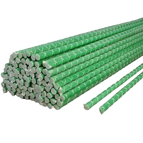 6 Ft Fiberglass Eco Friendly Garden Stakes 20 Pack (Height/Quantity Options) – Durable, Lightweight, Tomato, Tree, Strawberry, Plant, Support Fencing Stakes with Patterned Surface, Green (20, 6 Ft)