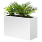 Metal Rectangular Planter 36" L x 15" W x 24" H Tall Heavy Metal Planter - color: White, size: 36*15*24
