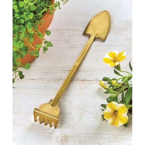 Bits and Pieces Mini Garden Tools, Solid Brass - Gardener Gifts