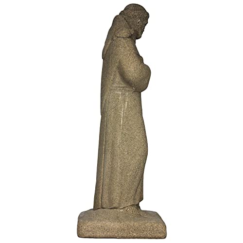 Emsco Group 2230-1AZ Saint Francis Statue – Natural Sandstone Appearance – Made of Resin – Lightweight – 29” Height - color: Sandstone, style: Saint Francis