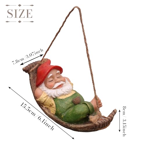 TERESA'S COLLECTIONS Green Garden Gnome Statues for Garden Decor - size: Medium