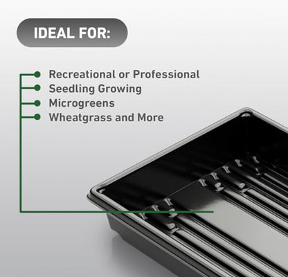 10x20 Inch Black Plastic 10 Pack Plant Propagation Tray No Holes - color: Black, size: 10-Pack