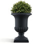 24.4" H Roman Urn Planter, Lightweight Matte Black Plastic Flower Pot - color: Black