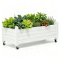 Raised Garden Bed with Wheels 74" Outdoor Planter Box Drainage,White - color: White, size: 13.3"h