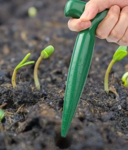 2 Pack Seed Planter Tool, 6.9" Dibber Garden Tool, Plastic Seed Dibbler for Planting, Bulb Digger Garden Planter with Handle for Sowing Seeds, Planting, Bulbs, Digging (Green, 2pcs per Pack)